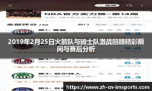 2019年2月25日火箭队与骑士队激战回顾精彩瞬间与赛后分析